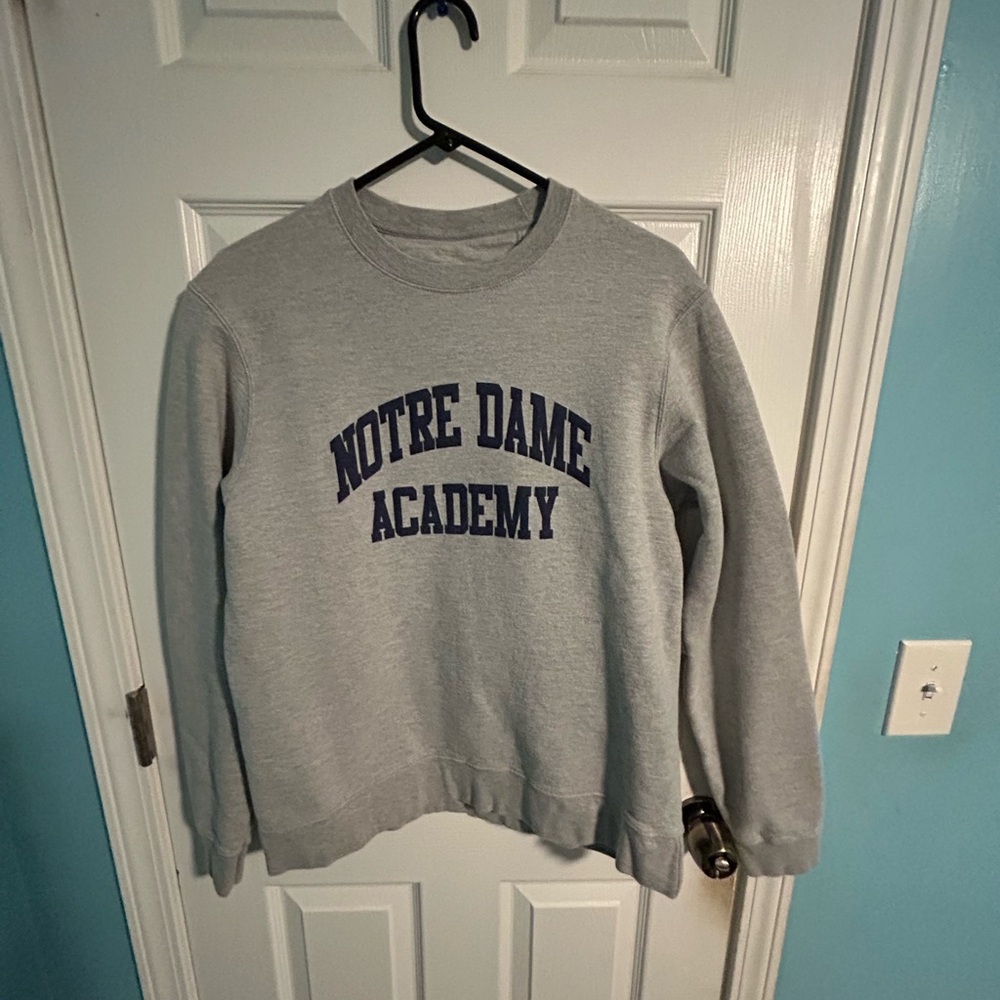 Gray Notre Dame Academy Crewneck Sweater